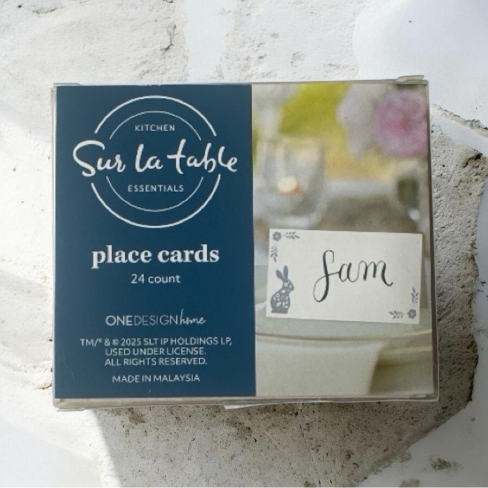 Sur La Table Blue & White Easter Bunny Place Cards